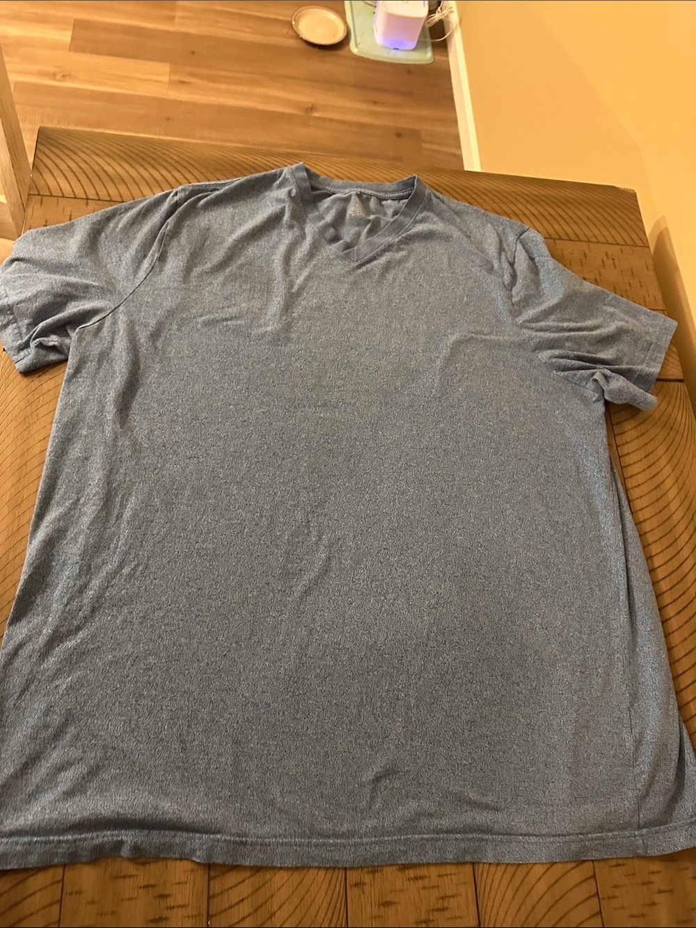 4XLT Heathered Blue V-neck T-Shirt